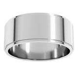 10K White Gold 8 mm Stepped-Edge Flat Band Size 9