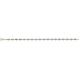 14K Yellow Gold Natural Sky Blue Topaz 7 1/4" Bracelet