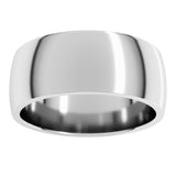 14K White Gold 8 mm Lightweight Comfort-Fit Half Round Band Size 11