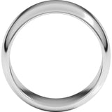 10K White Gold 10 mm Half Round Band Size 6