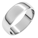 14K White Gold 6 mm Lightweight Half Round Band Size 10.5
