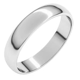 14K White Gold 4 mm Lightweight Half Round Band Size 7