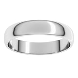 14K White Gold 4 mm Lightweight Half Round Band Size 7