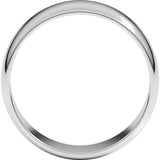 14K White Gold 7 mm Lightweight Half Round Band Size 9