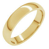 10K Yellow Gold 4 mm Lightweight Comfort-Fit Half Round Band Size 12