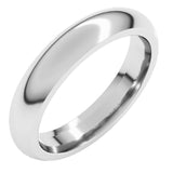 10K White Gold 4 mm Comfort-Fit Half Round Band Size 10.5