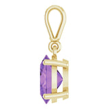14K Yellow Gold Natural Amethyst & .03 CTW Natural Diamond Charm/Pendant