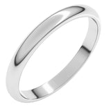 14K White Gold 2.5 mm Half Round Band Size 7