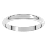 14K White Gold 2.5 mm Half Round Band Size 7