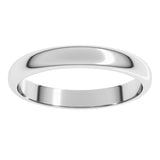 14K White Gold 3 mm Half Round Band Size 4