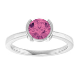 14K White Gold Natural Pink Tourmaline Ring
