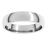 14K White Gold 4.5 mm mm Half Round Comfort Fit Light Band Size 7