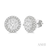 3/4 Ctw Lovebright Round Cut Diamond Stud Earrings in 14K White Gold