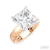1/8 Ctw Princess Shape Round Cut Diamond Semi-Mount Engagement Ring in 14K Rose and White Gold
