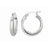 Silver Small Double Twist Hoop Earring