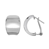 Silver Wide C Huggie Earring