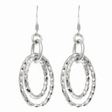 Silver Double Dangle Circle Earring