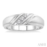 1/8 Ctw Round Cut Diamond Men's Band in 14K White Gold