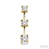 3 Stone Diamond Earrings