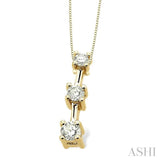 3 Stone Diamond Pendant