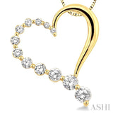 Heart Shape Half Journey Diamond Fashion Pendant