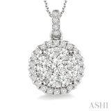3/4 ctw Lovebright Round Cut Diamond Pendant in 14K White Gold with Chain