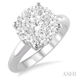 2 Ctw Lovebright Round Cut Diamond Ring in 14K White Gold