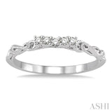 1/10 ctw Round Cut Diamond Wedding Band in 14K White Gold