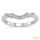 1/10 ctw Round Cut Diamond Wedding Band in 14K White Gold