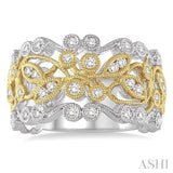 1/2 ctw Round Cut Diamond Fashion Ring in 14K White and Yellow Gold