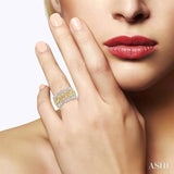 1/2 ctw Round Cut Diamond Fashion Ring in 14K White and Yellow Gold