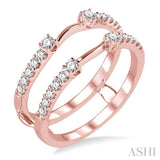 1/2 Ctw Round Cut Diamond Insert Ring in 14K Rose Gold