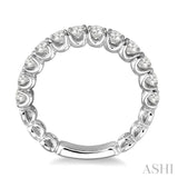 3/4 ctw Round Cut Diamond Wedding Band in 14K White Gold