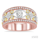 3/4 ctw Diamond Fashion Band in 14K Tri Color Gold
