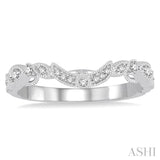 1/10 ctw Round Cut Diamond Wedding Band in 14K White Gold