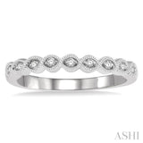 1/10 ctw Oval Lattice Round Cut Diamond Ladies Ring in 14K White Gold