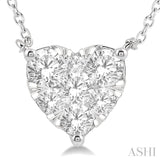3/4 Ctw Lovebright Diamond Heart Pendant With Chain in 14K White Gold