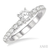 1/2 ctw Round Cut Diamond Semi-Mount Engagement Ring in 14K White Gold