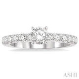 1/2 ctw Round Cut Diamond Semi-Mount Engagement Ring in 14K White Gold