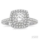 1.00 ctw Round Cut Center Stone Diamond Ladies Engagement Ring in 14K White Gold