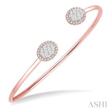 Oval Shape Lovebright Essential Cuff Open Diamond Bangle