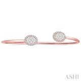 Oval Shape Lovebright Essential Cuff Open Diamond Bangle