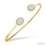 Oval Shape Lovebright Essential Cuff Open Diamond Bangle