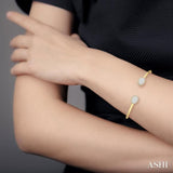 Oval Shape Lovebright Essential Cuff Open Diamond Bangle