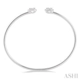 5/8 ctw Emerald Shape Lovebright Open Cuff Diamond Bangle in 14K White Gold
