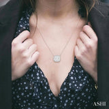1/2 ctw Cushion Shape Lovebright Diamond Pendant With Chain in 14K White Gold