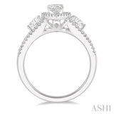 Pear Shape Past Present & Future Diamond Engagement Ring