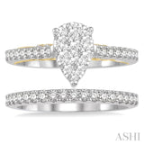 Pear Shape Lovebright Diamond Wedding Set