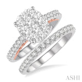 Oval Shape Lovebright Diamond Wedding Set