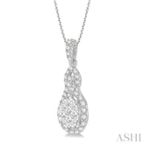 Oval Shape Lovebright Diamond Pendant